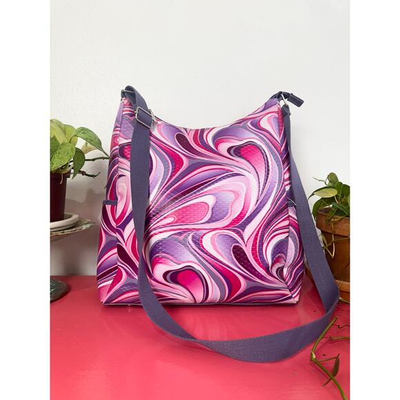 Cuddlie Handbags - Y2K Psychedelic Swirl Crossbody Shoulder Bag